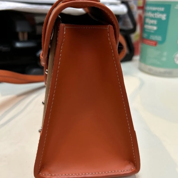 Goyard Mini Orange Structured Saigon Top Handle Bag Coated Canvas w/Leather - Picture 6 of 16